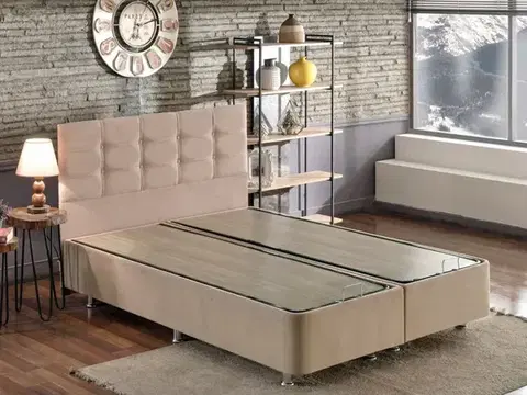Postele Rám manželskej postele s čelom Ela Double - Light Brown (180 x 200)