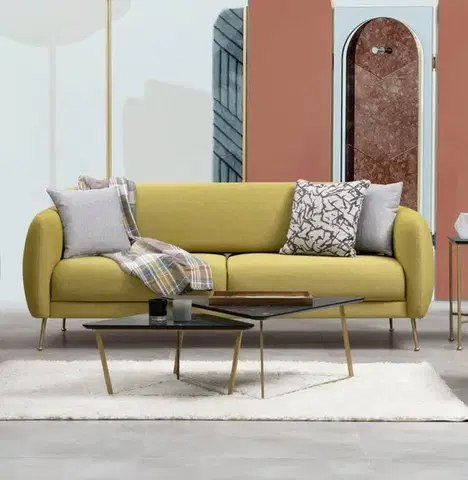 Pohovky a gauče Trojmiestna rozkladacia pohovka Sevilla 3 Seater - Yellow