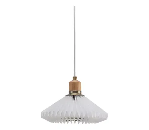 Svietidlá Halo Design 744053 - Luster na lanku PARIS 1xG9/28W/230V pr. 24 cm biela/mosadz/dub 744053