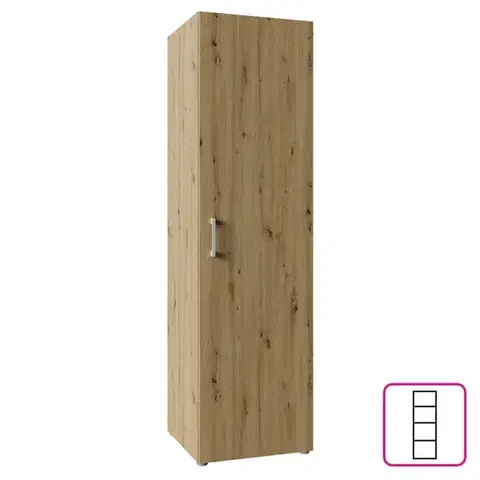 Kancelárske skrine KONDELA Romer New Tyo 1 1D policová skriňa dub artisan