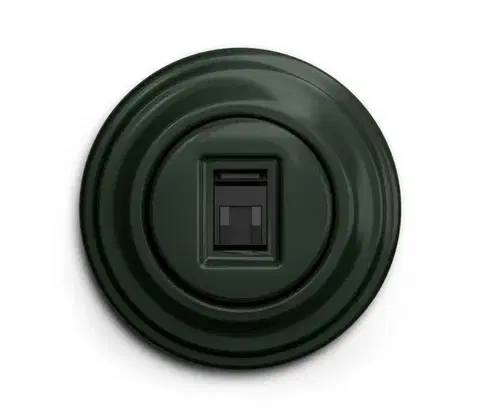 Predlžovacie káble lap - Retro dátová zásuvka so zeleným rámčekom KA0061+KA0090