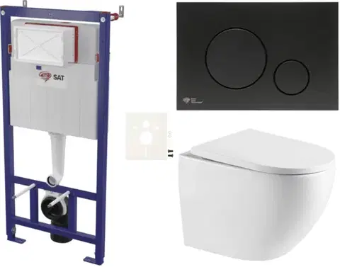 Záchody Závěsný WC set do lehkých stěn / předstěnová SAT SIKOSSREX6768K SIKOSSREX6768K