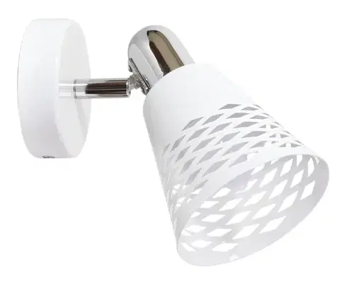 Nástenné svetlá Nástenná lampa biela/chrómová nastaviteľná 1X40W E14 Discovery