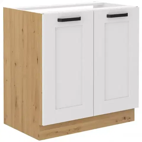 Kuchynské skrinky stojace Kuchynská skrinka LUNA biely mat/artisan 80zl 2f bb