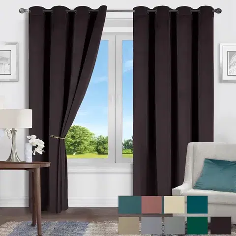 Závesy do spálne Záves na priechodkách VELVET 16 135x250 hnedá