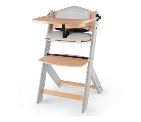 Detské jedálenské stoličky KINDERKRAFT Enock s vložkou Grey wooden