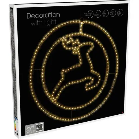 Vianočné dekorácie Vianočná závesná LED dekorácia Trinket Reindeer 257 LED, 52 cm
