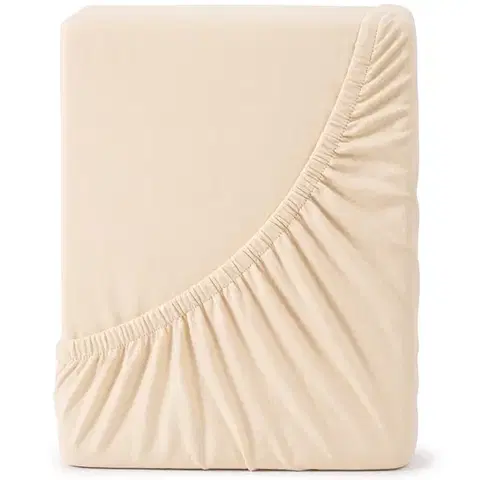 Plachty 4Home jersey prestieradlo Lycra béžová, 180 x 200 cm