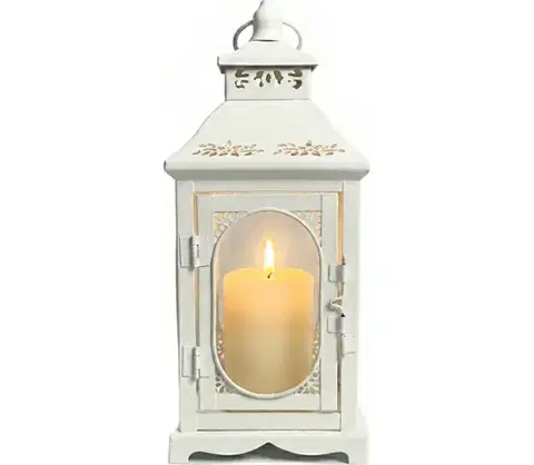 Taburetky Estilo Home Dekoratívna lucerna ROSEHILL 27,5 cm biela 5905623254654