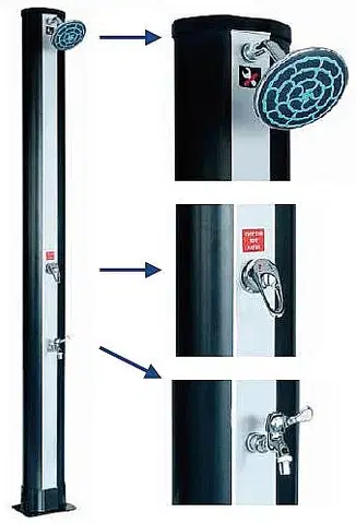 Solárne sprchy 30 L Hanscraft Solárna sprcha BLUE RAINBOW (antracit/inox)