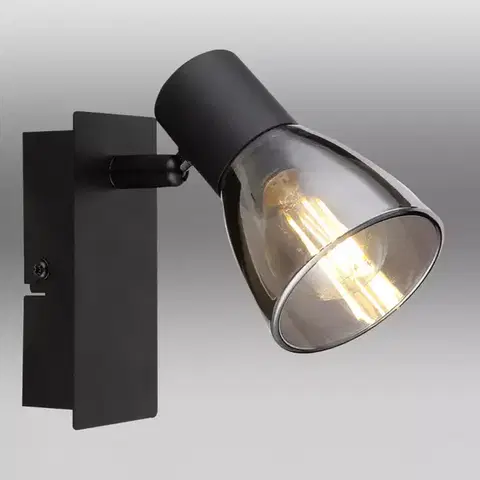 Lampy do obývačky Nástenná lampa 54307-1 čierna MAT  K