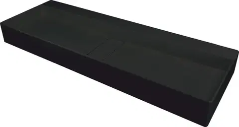 Sanitárna keramika DEANTE - Umývadlo Blur, čierny granit, s doskou - s krycou doskou CQB_NU1S