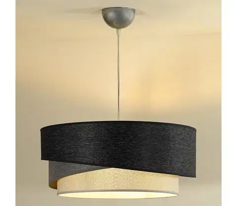 Svietidlá  - Luster na lanku KOBO 1xE27/15W/230V pr. 45 cm antracit/šedá/biela 81464