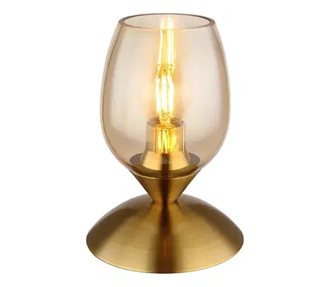 Lampy Globo 24007M - Stolná dotyková lampa KUWAITA 1xE14/25W/230V mosadz 24007M