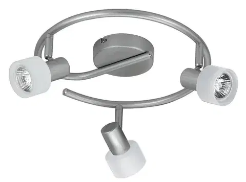 Stropná svetla Inteligentná špirálová stropná lampa 3X50W GU10 striebornobiela