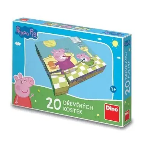 Obrázkové kocky Dino Toys Drevené kocky Peppa Pig: Veselý deň 20 Dino