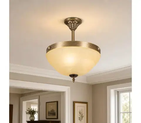 Svietidlá BRILAGI - Luster na tyči DAHLIA 3xE27/40W/230V priemer 37 cm mosadz BRSD85856-3P/AB