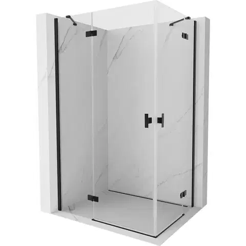 Sprchovacie kúty MEXEN/S - Mist H Duo sprchovací kút dvere krídlové 95 x 90, transparent, čierna 8A5-095L-090P-70-00