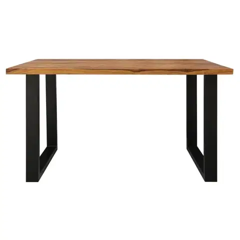 Jedálenské stoly Jedálenský stôl s kovovými nohami 180x90 cm z indického masívu palisander