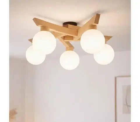Svietidlá  Prisadený luster ANTONIO 5xG9/5W/230V dub/biela LM-5.128/DĄB
