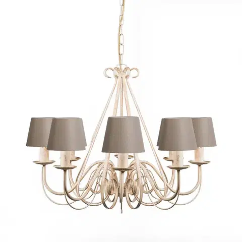 Lustre Lustr krémovej farby 60 cm s tienidlami v odtieni taupe - Giuseppe 8