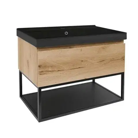 Kúpeľňový nábytok Kúpeľňová skrinka s umývadlom SAT B-Way 59x30x45 cm dub mat BWAY60OAKFU1B BWAY60OAKFU1B