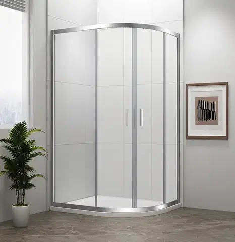 Sprchové dvere POLYSAN - EASY štvrťkruhová sprchová zástena 1000x800, L/R, číre sklo EL2915
