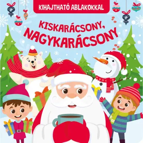 Leporelá, krabičky, puzzle knihy Kiskarácsony, nagykarácsony - Kihajtható ablakokkal