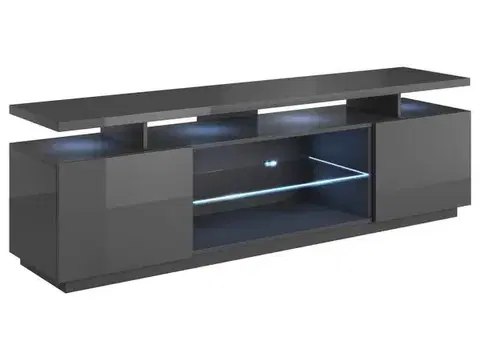 TV stolíky CAMA MEBLE Eva tv stolík grafit lesk