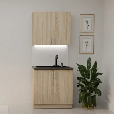 Modulový kuchynský nábytok Kuchynská linka Sara Sonoma 80 cm bez pracovnej dosky