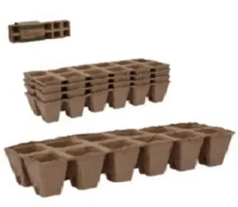 Kvetináče a truhlíky Kinekus Kvetináč rašelinový SADBOVAČ na 12 rastlín sada 4ks 27,5x9x5 cm