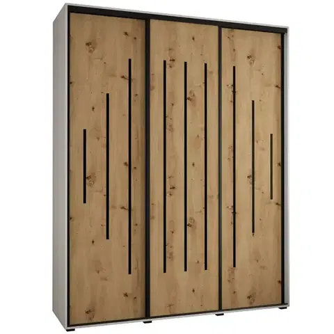 Šatníkové skrine Skriňa 45 Canaris 12 200 biela/artisan/čierna