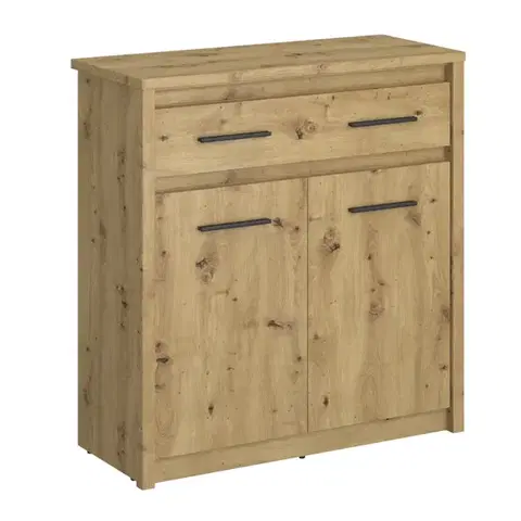 Komody KONDELA Airon 2D1S dvojdverová komoda so zásuvkou dub artisan
