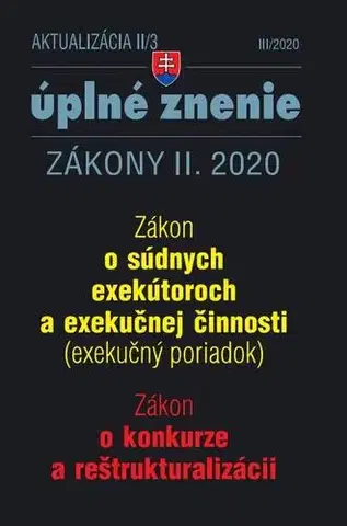 Dane, účtovníctvo Aktualizácia II/3 - Exekučný poriadok, konkurz a reštrukturalizácia