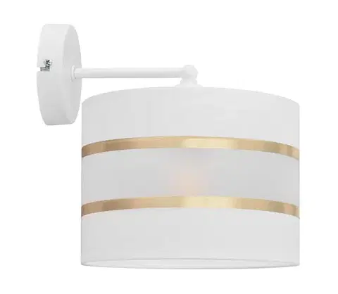 Svietidlá  Nástenná lampa HELEN 1xE27/15W/230V biela/zlatá KK-0801/1 WT+GO+MAT