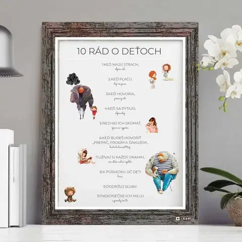 Tabuľky do bytu Darček pre rodičov - Tabuľka s pravidlami pre rodičov INSPIO