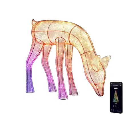 Vianočné dekorácie Twinkly TW3RD140SPP-TEU - LED RGBW Stmievateľný vonkajší sob 160xLED IP44 Wi-Fi TW3RD140SPP-TEU