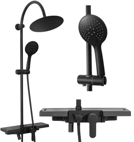 Kúpeľňové batérie REA REA - Sprchový set s batériou 150mm Vigo čierny REA-P7001