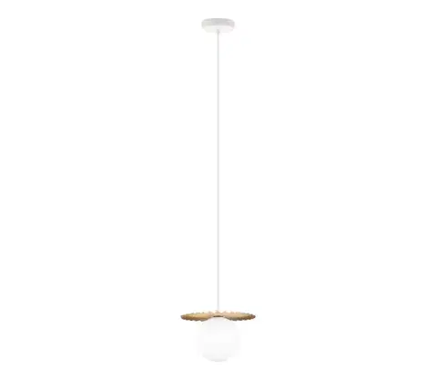 Svietidlá  Závesný luster SUNPLISS 1xG9/10W/230V, priemer 20 cm, zlatá/krémová W-KM 208080/1 SAND+GO
