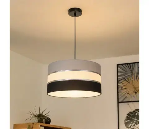 Svietidlá  Luster na lanku CORAL 1xE27/60W/230V čiernošedá 0614
