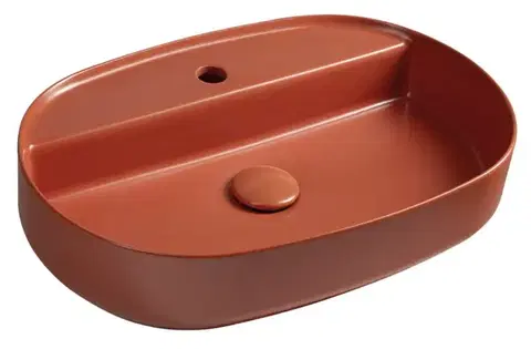 Umývadlá ISVEA - INFINITY OVAL keramické umývadlo na dosku, 60x40cm, terracotta 10NF65060-2U