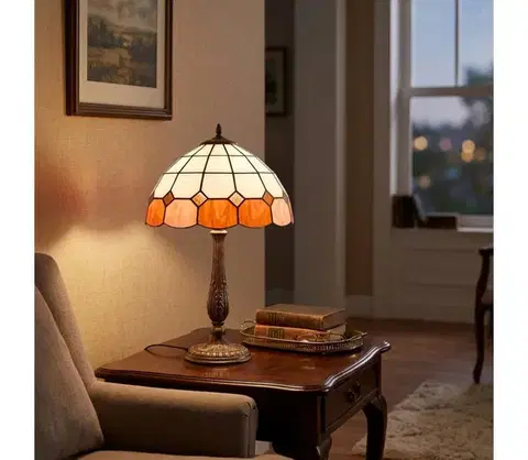 Lampy BRILAGI - Tiffany vitrážová stolná lampa SIENNA 2xE27/60W/230V BRT-8008C