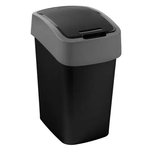 Plastové koše Odpadkový kôš 9l 229418 čierna/strieborná