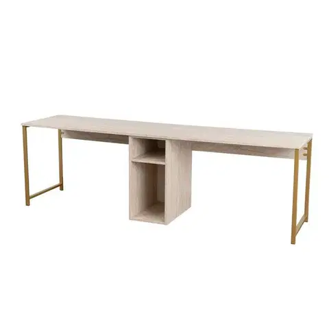 Konferenčné stolíky Pracovný stôl Twin Travertine and Gold