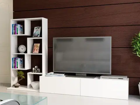 Obývacie steny TV skrinka / Obývacia stena Bare - White