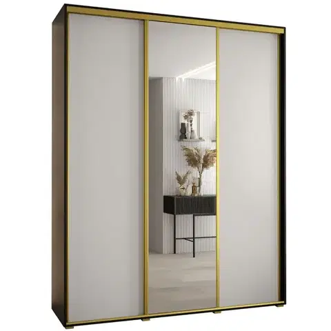 Šatníkové skrine Skriňa 45 Canaris 3 190 čierna/biela/gold