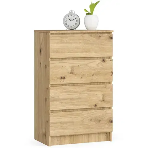 Komody a skrinky Dizajnová vysoká komoda KRISS60, dub Artisan