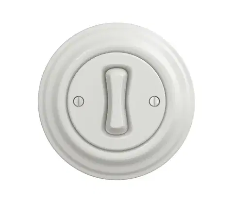 Predlžovacie káble lap - Retro schodiskový vypínač s rámikom č. 6 keramická biela KA0007+KA0003
