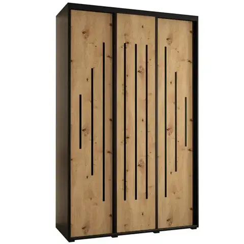 Šatníkové skrine Skriňa 45 Canaris 12 180 čierna/artisan/čierna