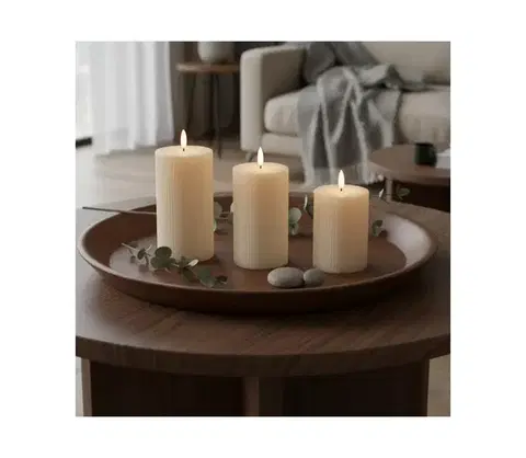 Svietidlá Estilo Home SADA 3x LED sviečok BRILLO LED/3xAAA krémová + diaľkové ovládanie 5905623254883